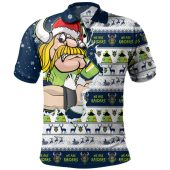 Canberra Raiders Polo Shirt Merry Ugly Christmas Our Beloved Team Scratch Style