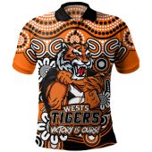 Wests Tigers Polo Shirt Aboriginal Inspired Tough Fan Rugby For Life