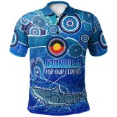 Cronulla-Sutherland Sharks Naidoc Polo Shirt - Custom Up Up Sharkies Naidoc Week For Our Elders Tribal Polo Shirt