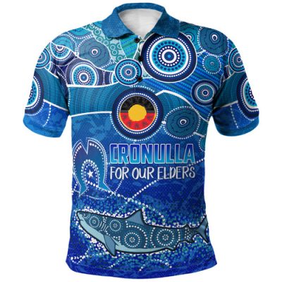 Cronulla-Sutherland Sharks Naidoc Polo Shirt - Custom For Our Elders Polo Shirt