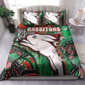 South Sydney Rabbitohs Bedding Set - Indigenous Dreaming Souths "Live A Red Green Life"