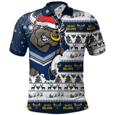 North Queensland Cowboys Polo Shirt Merry Ugly Christmas Our Beloved Team Scratch Style