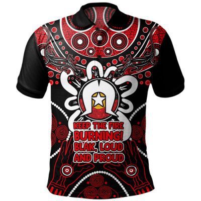 Australia Polo Shirt Naidoc Week Aboriginal Inspired Dot Art Painting And Aussie Lizard