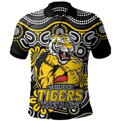 Richmond Polo Shirt Aboriginal Inspired Tough Fan Football For Life
