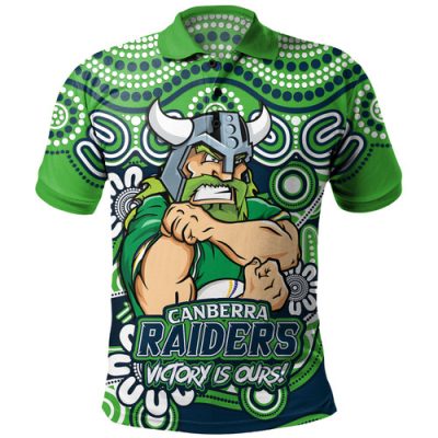 Canberra Raiders Polo Shirt Aboriginal Inspired Tough Fan Rugby For Life