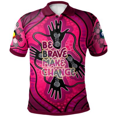 Australia National Reconciliation Week Custom Polo Shirt - Celebrate Indigenous History & Culture "Be Brave. Make Change" Polo Shirt