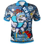 Cockroaches League Christmas Polo Shirt - Custom NSW Go Blues Cockroaches With Snowflake Polo Shirt