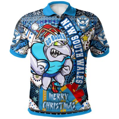 Cockroaches League Christmas Polo Shirt - Custom NSW Go Blues Cockroaches With Snowflake Polo Shirt