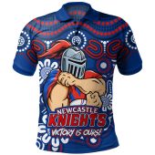Newcastle Knights Polo Shirt Aboriginal Inspired Tough Fan Rugby For Life