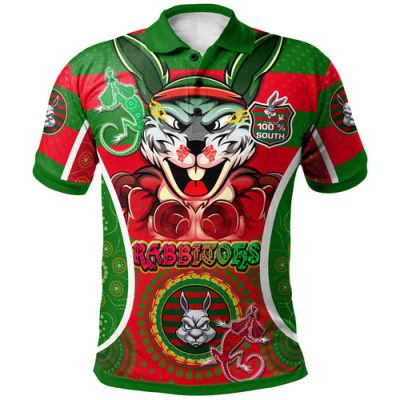 South Sydney Rabbitohs Polo Shirt - 100% South Personalised Player And Number Indigenous Polo Shirt