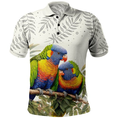 Australia Polo Shirt Australia Rainbow Lorikeets Birds Art Inspired Australia Polo Shirt Australia Rainbow Lorikeets Birds Art Inspired