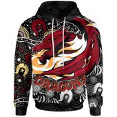 St. George Illawarra Dragons Hoodie - Custom Dragon Aboriginal Inspired Pattern Naidoc Week Hoodie