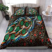 Australia Indigenous Bedding Set - Dreaming story aboriginal inspired art background