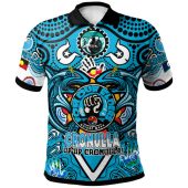 Cronulla-Sutherland Sharks Naidoc Polo Shirt - Custom Up Up Sharkies Naidoc Week For Our Elders Tribal Polo Shirt