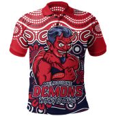 Melbourne Polo Shirt Aboriginal Inspired Tough Fan Football For Life