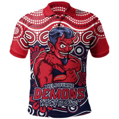 Melbourne Polo Shirt Aboriginal Inspired Tough Fan Football For Life