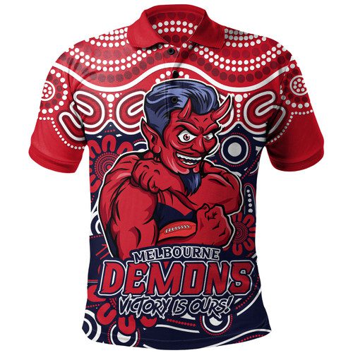 Melbourne Polo Shirt Aboriginal Inspired Tough Fan Football For Life Melbourne Polo Shirt Aboriginal Inspired Tough Fan Football For Life