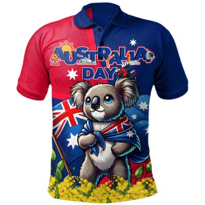 Australia Polo Shirt Golden Wattle And Koala Australia Day Celebration