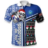 Canterbury-Bankstown Bulldogs Christmas Polo Shirt - Custom Scratch Canterbury-Bankstown Christmas With Snowflakes Ho Ho Ho Polo Shirt