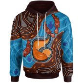 Australia Custom Hoodie - Aboriginal Inspired Mother And Son Platypus Art Land And River Concept Hoodie
