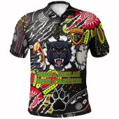 Penrith Panthers Custom Polo Shirt - Mighty Black The Proud Of Penrith Panthers Indigenous Scratch Polo Shirt