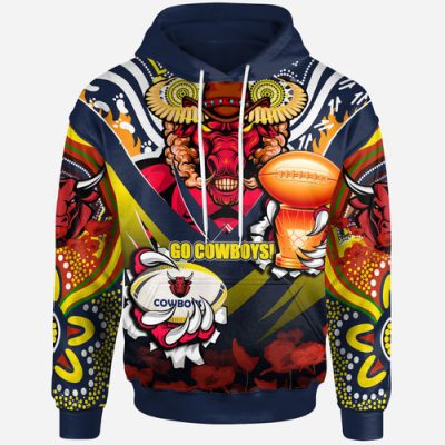 North Queensland Cowboys Premierships Hoodie - Custom "Go North Queensland Cowboys!" Champion Claw Scratch Culture Hoodie