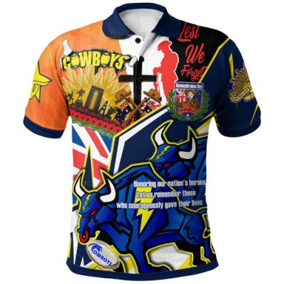 North Queensland Cowboys Hoodie - Custom Remembrance Cowboys  Anzac Quote With Poppy And Rosemary Hoodie