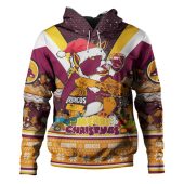 Brisbane Broncos Christmas Custom Hoodie - Broncos Santa Aussie Big Things Christmas Hoodie