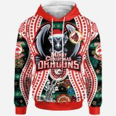 St. George Illawarra Dragons Christmas Hoodie - Custom Christmas Green Dragons Indigenous Hoodie