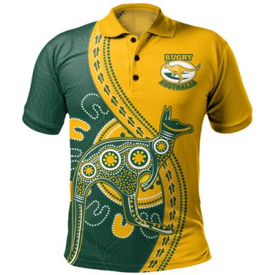 Australia Wallabies Polo Shirt Custom Go Wallabies Aboriginal Inspired Jersey