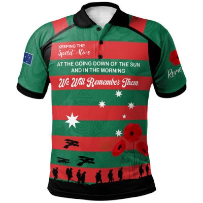Australia South Sydney Anzac Custom Polo Shirt - Keeping the Spirit Alive Polo Shirt