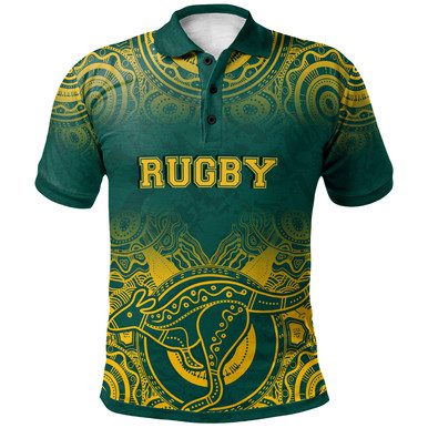 Wallabies Rugby Polo Shirt - Custom Aboriginal Inspired Wallabies