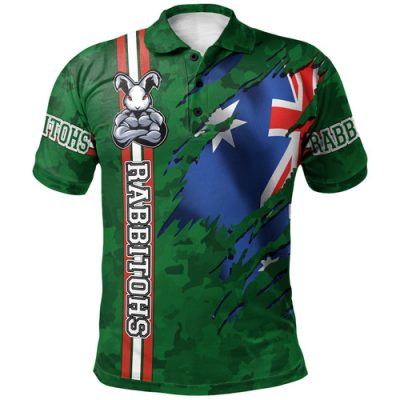 South Sydney Rabbitohs Polo Shirt - Custom Polynesian Super South Sydney Rabbitohs Polo Shirt