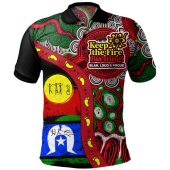 Australia Polo Shirt Naidoc Week Indigenous Culture Inspired Dot Art Painting With Hunting