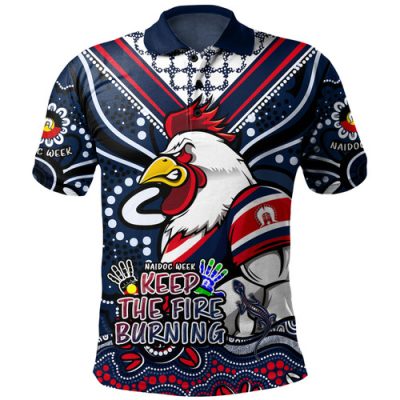Sydney Roosters Polo Shirt Aboriginal Inspired Naidoc Week Custom For Die Hard Fan Supporters