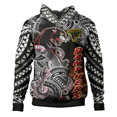 Penrith Panthers Polynesian Hoodie - Custom Wild Black Penrith Panthers