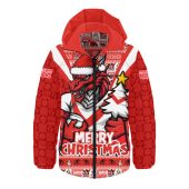 St. George Illawarra Dragons Hooded Padded Jacket Merry Christmas Festive Spirit Edition