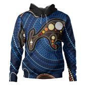 Australia Hoodie Aboriginal Art With Kangaroo