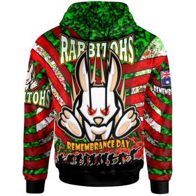 South Sydney Rabbitohs Hoodie - Custom Remembrance South Sydney Rabbitohs Quote With Poppy And Rosemary Hoodie