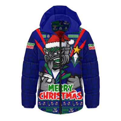 New Zealand Warriors Hooded Padded Jacket Merry Christmas Festive Spirit Edition