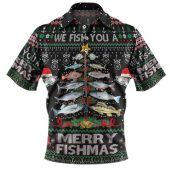 Australia Christmas Fishing Polo Shirt - Merrry Fishmas Fishing Rod Christmas Tree Polo Shirt