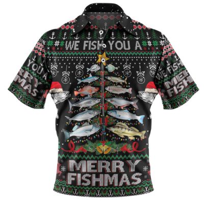 Australia Christmas Fishing Polo Shirt - Merrry Fishmas Fishing Rod Christmas Tree Polo Shirt