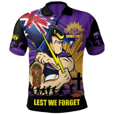 Melbourne Storm Polo Shirt Fearless ANZAC Defender