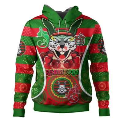 South Sydney Rabbitohs Hoodie - 100% South Personalised Player And Number Indigenous Hoodie