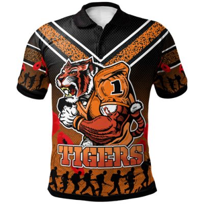 South Wests Tigers Anzac Custom Polo Shirt - We Will Remember Polo Shirt