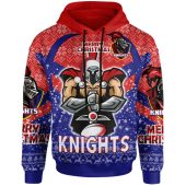 Newcastle Knights Christmas Hoodie - Custom Merry Christmas Newcastle Knights Indigenous Hoodie