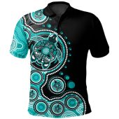 Australia Polo Shirt Indigenous Turtle Aboriginal Dot Art