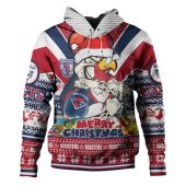 Sydney Roosters Christmas Custom Hoodie - Easts Rooster Santa Aussie Big Things Hoodie