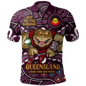 Queensland Maroons Polo Shirt Custom Naidoc Week 2024 Aboriginal Pattern And Torres Strait Islander Inspired