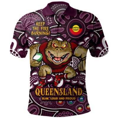 Queensland Maroons Polo Shirt Custom Naidoc Week 2024 Aboriginal Pattern And Torres Strait Islander Inspired